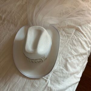“Bride” Cowgirl hat with Veil